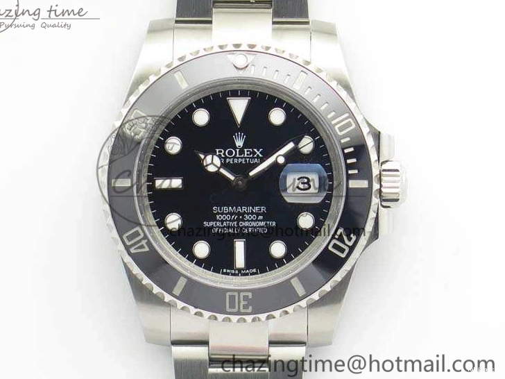 116610 Best 1:1 Edition Submariner 904L Bracelet Case SS Black SA3135 GMF And LN Ceramic 0111